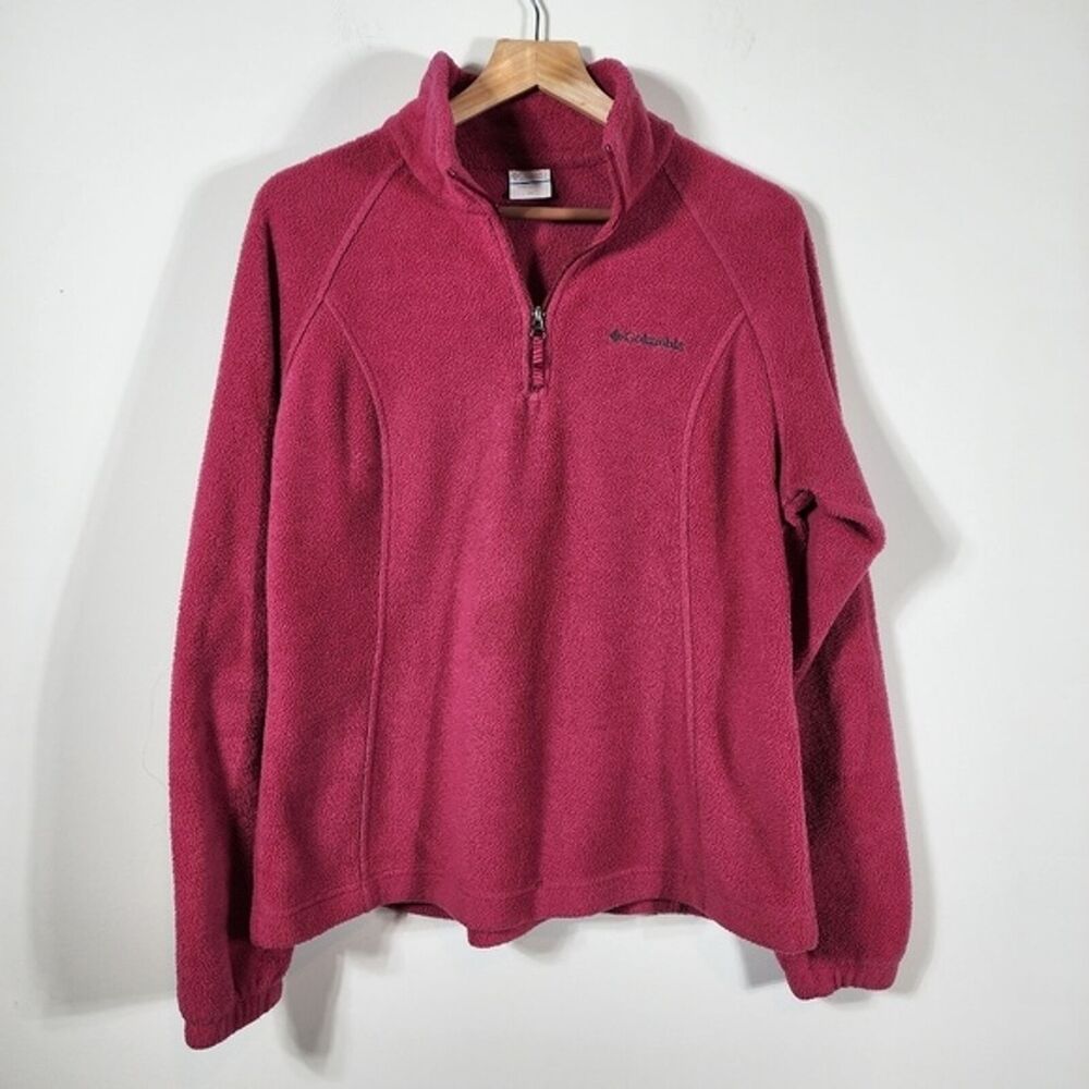 Women's Pink Columbia Quarter Zip Fleece Jacket Top Size XLstrea